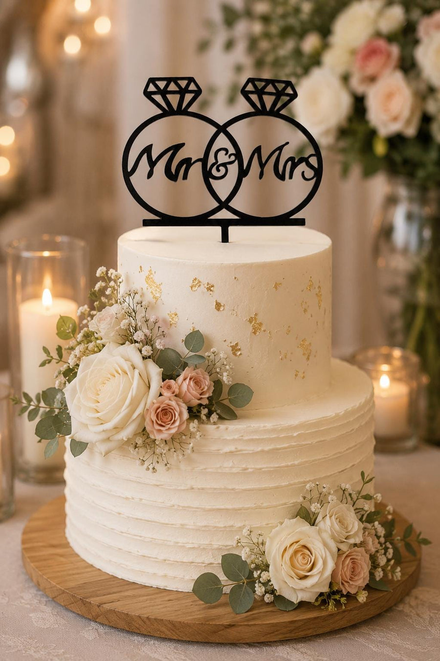 Bride & Groom Wedding Cake Topper | Elegant Silhouette Decoration, Bridal Keepsake - image 3