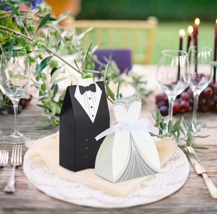 Wedding Favor Bride and Groom Boxes (10 per pack)