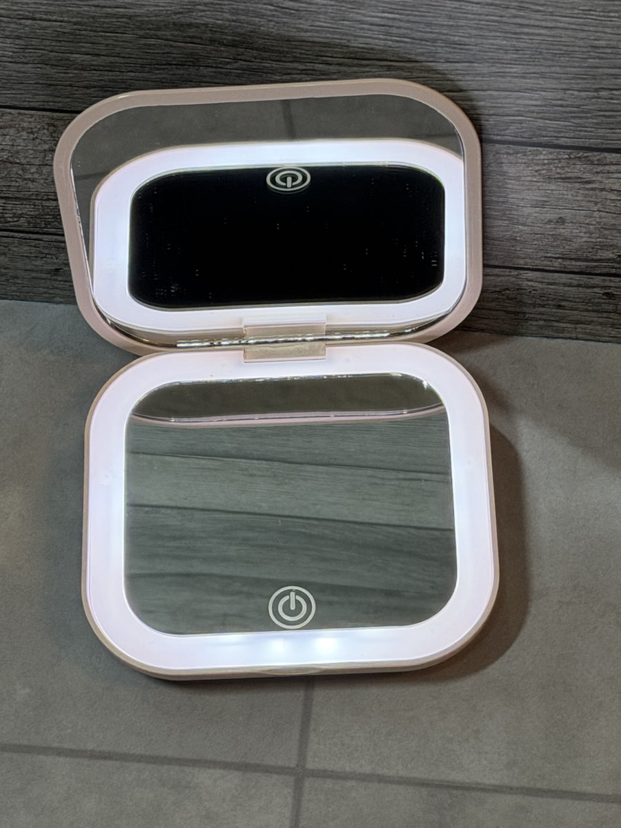 Compact Small Mini Travel Folding LED Cosmetic Mirror
