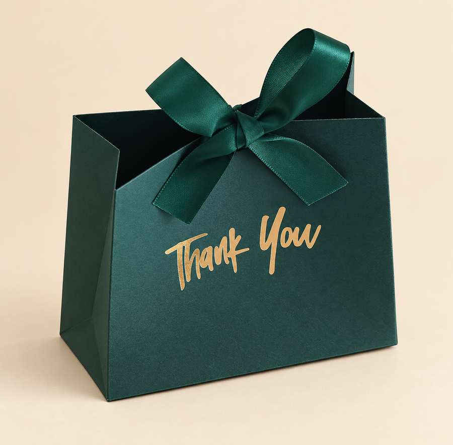 Green Mini Thank You Gift Boxes (10 per package)
