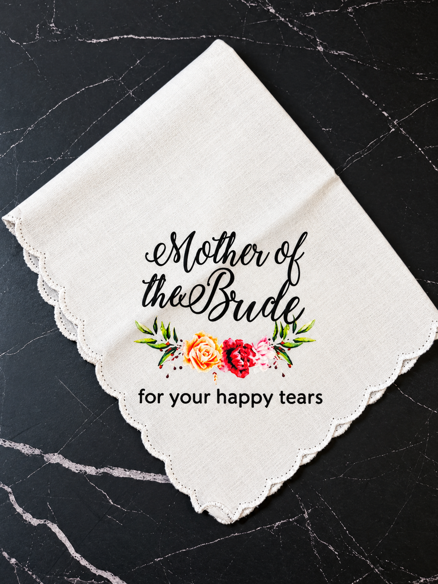 Mother of the Bride Floral Wedding Handkerchief